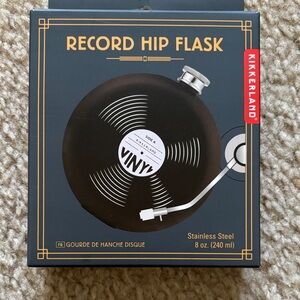 Brand New! Kikkerland Vinyl Record Black Hip Flask
